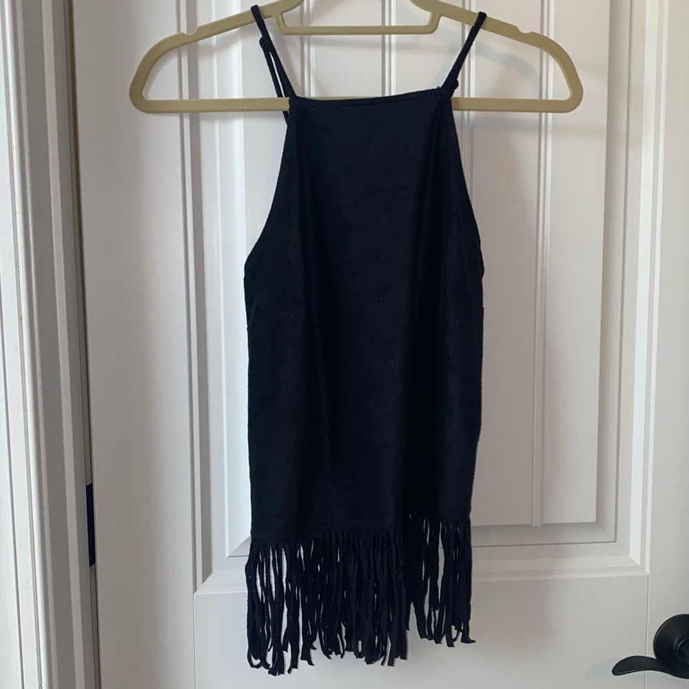 black express fringe top